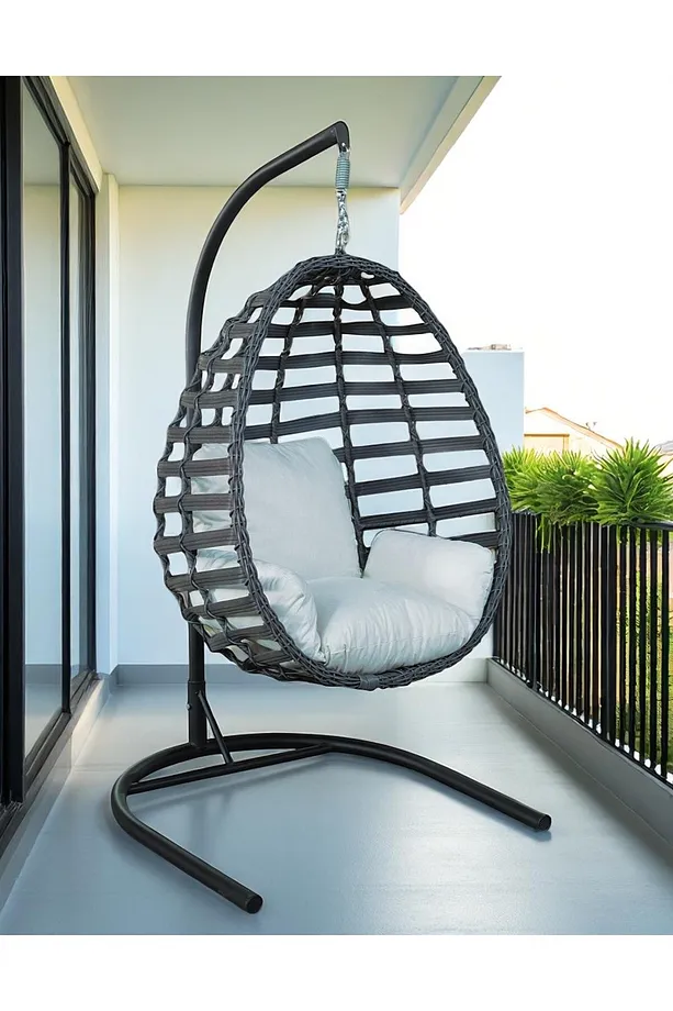 Armut Salıncak Tek Kişilik Roddan Örgü Bahçe Balkon Ev Salincagı